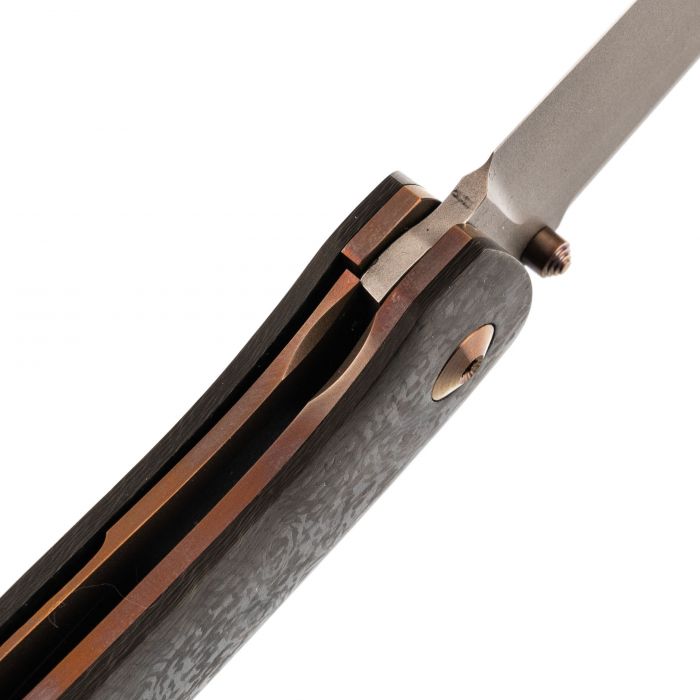 Складной нож Mandalorian Custom Assassin, сталь M390, рукоять Carbon Fiber/Timascus