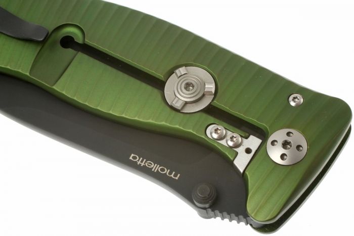 Нож складной LionSteel SR1A GB, сталь D2, рукоять алюминий, зелёный