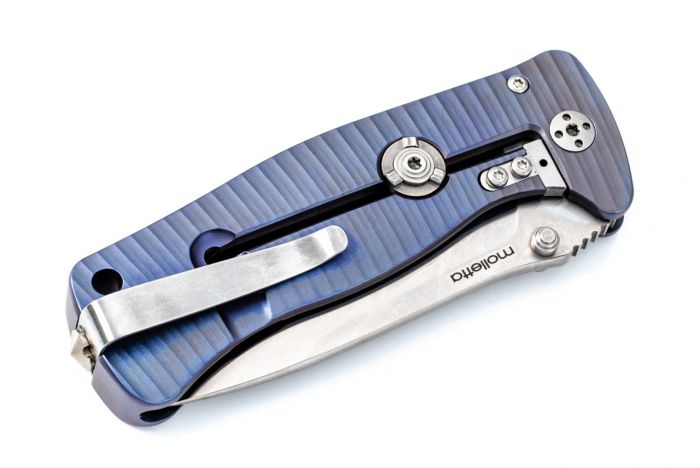Нож складной LionSteel SR2 V (VIOLET) Mini, сталь Uddeholm Sleipner® Satin Finish, рукоять титан по технологии Solid®, фиолетовый