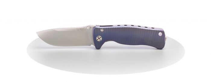 Нож складной LionSteel SR2 V (VIOLET) Mini, сталь Uddeholm Sleipner® Satin Finish, рукоять титан по технологии Solid®, фиолетовый