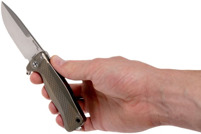 Нож складной LionSteel SR22 B (BRONZE) Mini, сталь Uddeholm Sleipner® Satin, рукоять титан по технологии Solid®, бронзовый