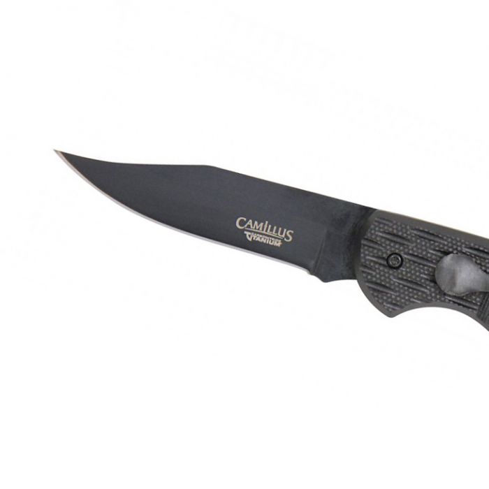 Нож складной Camillus Lev-R-Lok® Bowie, сталь AUS-8, рукоять стеклотекстолит G-10, чёрный