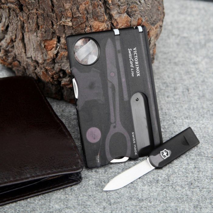 Швейцарская карта Victorinox SwissCard Lite, сталь X50CrMoV15, рукоять ABS-Пластик, черный